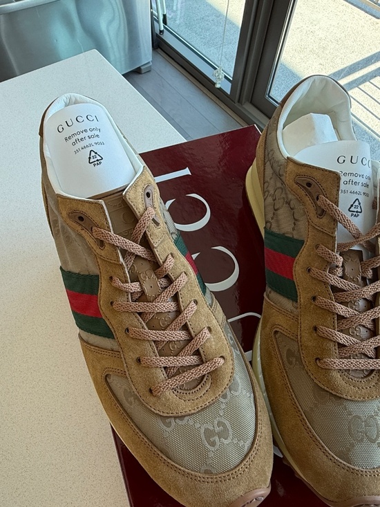 GUCCI Re-Motion Sneakers Men’s 11 Camel Brown GG Web Stripe - BRAND NEW IN BOX main image 11